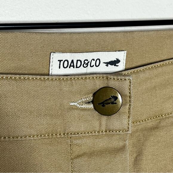 TOAD & CO. Tan organic cotton twill blend button front casual skirt size 6 - Picture 4 of 6